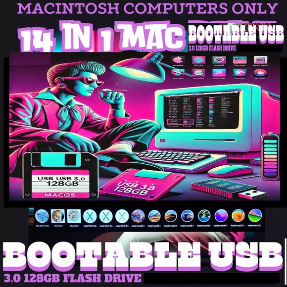 128GB Bootable USB 3.0 Flash Drive macOS Installer (14-in-1)for Repair & Install - Picture 4 of 5